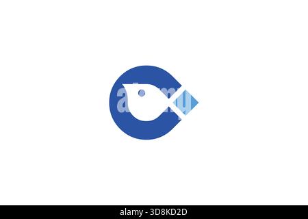 Conception minimaliste de logo d'oiseau abstrait sur fond blanc Illustration de Vecteur