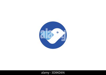 Conception minimaliste de logo d'oiseau abstrait sur fond blanc Illustration de Vecteur