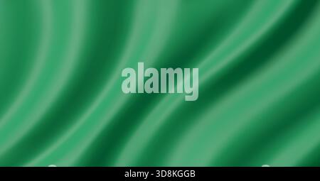 Fond soyeux vert abstrait avec un mouvement d'onde fluide doux et un gradient de lumière lisse Illustration de Vecteur