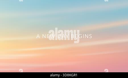 Fond abstrait aite aéré mélangeant des teintes pastel avec des lignes fluides et lisses et la douceur du lever du soleil. Illustration de Vecteur