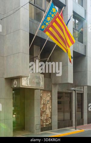 Mairie, Torreblanca, une municipalité de la Communauté valencienne, Espagne. Côte de la province de Castellón, Castelló, dans la région de Plana Alta. UE Banque D'Images