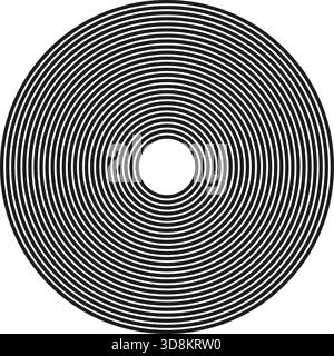 Un design avec de grandes ondes concentriques disposées en une formation circulaire, créant un motif rythmique et dynamique. Illustration de Vecteur