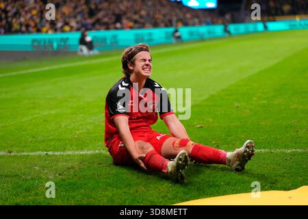 Broendby, Danemark. 1er décembre 2025. Superligakampen mellem Broendby IF og FC Fredericia paa Broendby Stadion mandag den 1. décembre 2025. Crédit : Ritzau/Alamy Live News Banque D'Images