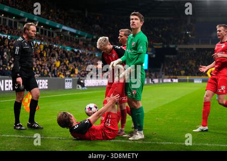 Broendby, Danemark. 1er décembre 2025. Superligakampen mellem Broendby IF og FC Fredericia paa Broendby Stadion mandag den 1. décembre 2025. Crédit : Ritzau/Alamy Live News Banque D'Images