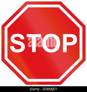 Panneau routier utilisé en Inde - Stop. Banque D'Images