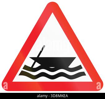 Panneau routier utilisé en Inde - Ferry. Banque D'Images