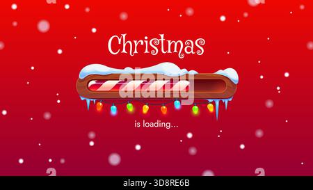 Barre de canne à bonbons de chargement de Noël, compte à rebours de Noël Illustration de Vecteur