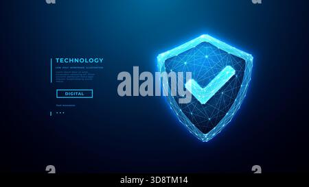 Cyber security concept. Cyber shield technology safeguarding digital data  Illustration de Vecteur