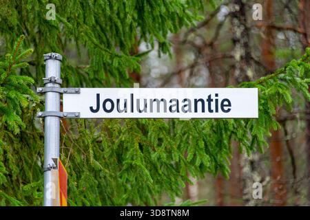 Nom de rue à Rovaniemi - Finlande Banque D'Images