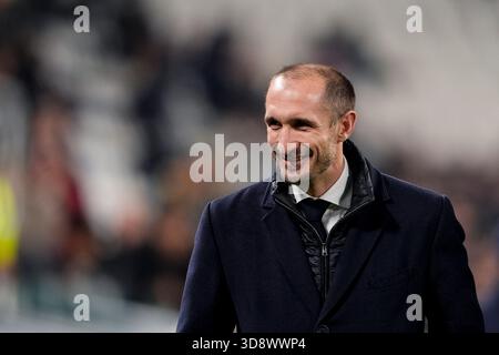 Torino, Italie. 02 décembre 2025. Giorgio Chiellini avant la manche du 16 Frecciarossa Italian Cup 2025/ 2026 match de football entre Juventus FC et Udinese au stade Juventus de Turin, Italie du Nord, le 2 décembre 2025. Sport - Football (photo de Fabio Ferrari /LaPresse) crédit : LaPresse/Alamy Live News Banque D'Images