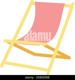 Icône de transat de plage vecteur de chaise longue isolée Illustration de Vecteur