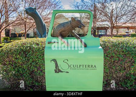 Cave de vinification Sculpterra et sculpture Garden sculpture Banque D'Images