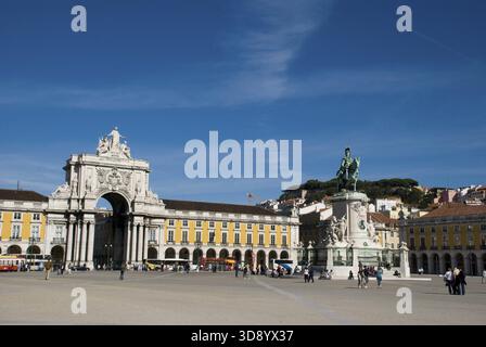 Praca do Comercio, la place commerciale, Lisbonne, Portugal Banque D'Images