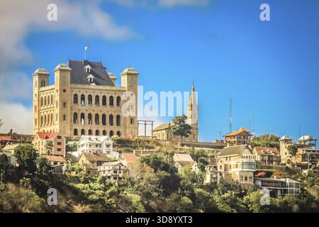 Rova Palace - ancien Palais Royal d'où rois et reines malgaches a statué, situé au sommet d'une colline dans le centre de Antananarivo Banque D'Images