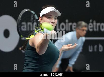 Dominika Salkova de CZE lors de l’Open d’ Angers Women 2025, le 02 décembre 2025 à Trelaze, France- photo Laurent Lairys Banque D'Images