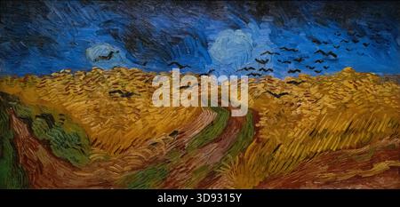 Vincent van Gogh 'champ de blé avec corbeaux' 1890 ; Vincent van Gogh peinture ; peinture à l'huile post-impressionniste du XIXe siècle ; huile sur toile ; peintures post-impressionnistes des années 1800 ; l'une des nombreuses peintures de champ de van Gogh Banque D'Images