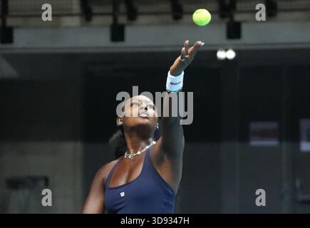 Trelaze, France. 02 décembre 2025. Alycia Parks of USA lors de l'Open d' Angers Women 2025, le 2 décembre 2025 à Trelaze, France. Photo de Laurent Lairys/ABACAPRESS.COM crédit : Abaca Press/Alamy Live News Banque D'Images