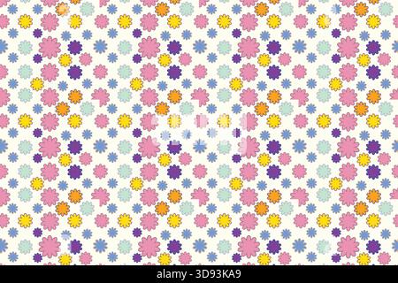 Joli motif animal de surface avec des chats simples et des imprimés de pattes dans des couleurs pastel douces avec un style vectoriel plat propre idéal pour un design sans couture répété Illustration de Vecteur