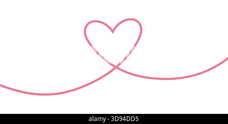 Conception vectorielle de coeur dessinée au trait Illustration de Vecteur