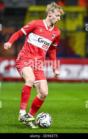 Anvers, Belgique. 03 décembre 2025. Kobe Corbanie d'Anvers photographié en action lors d'un match de football entre le Royal Antwerp FC et le Sint-Truidense V.V., lors de la finale 1/8 de la Coupe de Belgique Croky Cup, mercredi 03 décembre 2025 à Anvers. BELGA PHOTO TOM GOYVAERTS crédit : Belga News Agency/Alamy Live News Banque D'Images