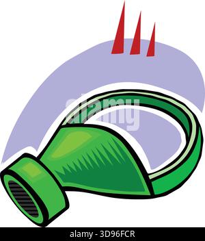 Une illustration vectorielle abstraite montre un respirateur de masque de sécurité dans un style de dessin animé Illustration de Vecteur