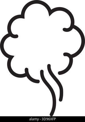 Illustration d'art de ligne vectorielle de nuage de vapeur de style comique Illustration de Vecteur