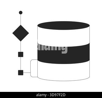 Structure de base de données avec objet de ligne 2D de diagramme de flux Illustration de Vecteur