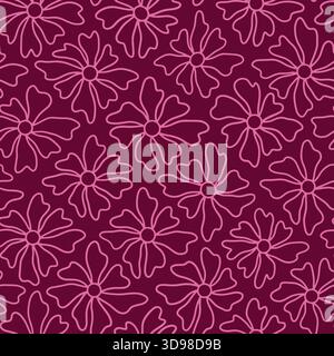 Motif floral abstrait batik sans couture. Illustration vectorielle fond de conception plat. Illustration de Vecteur