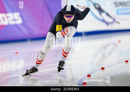 29 novembre 2025, Milan, Italie, Italie : Milan, Italie 29 novembre 2025.Coupe du monde junior de patinage de vitesse ISU 2025, stade de patinage de vitesse de Milan pour la route vers 2026.Sofia Gerber Della Pietra AUT concourent dans les distances individuelles féminines et les compétitions par équipes lors de la Coupe du monde junior de patinage de vitesse ISU 2025 , stade de patinage de vitesse de Milan pour la route vers 2026 (photo de Tonello Abozzi/Pacific Press) (image crédit : © Tonello Abozzi/Pacific Press via ZUMA Press Wire) USAGE ÉDITORIAL SEULEMENT ! Non destiné à UN USAGE commercial ! Banque D'Images