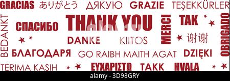 thank you text in different languages vector illustration Illustration de Vecteur