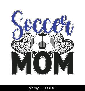 Typographie noire simple "entraîneur de football" avec soulignement de script, petit coeur et icône de ballon de football, conception minimaliste du logo entraîneur de sport pour t-shirts, capuche Illustration de Vecteur