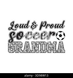 Typographie noire simple "entraîneur de football" avec soulignement de script, petit coeur et icône de ballon de football, conception minimaliste du logo entraîneur de sport pour t-shirts, capuche Illustration de Vecteur