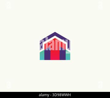 Design de logo Geometric Home construction Illustration de Vecteur