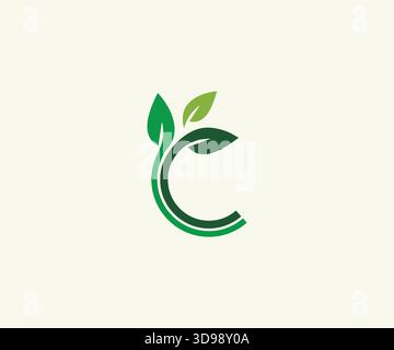 Design de logo de feuille naturelle organique Illustration de Vecteur