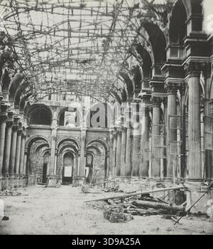 Salle de bal de l'Hôtel de ville de Paris, 4ème arrondissement, Paris. Blancard, Hippolyte, photographe, après le 28 mai 1871, photographie, Arts graphiques, photographie, tirage platine, dimensions - oeuvre : hauteur : 9,5 cm, largeur : 8,7 Banque D'Images