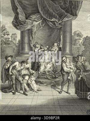 L'histoire de Don Quichotte d'après Charles Antoine Coypel, le jugement mémorable de Sancho (vingt-cinquième numéro d'une série de 31 pièces), Van der Schley, Jakob, graveur, Coypel, Charles Antoine, auteur du modèle, École française, 1743, XVIIIe siècle, Imprimer, arts graphiques, impression interprétative, gravure, dimensions - travail : hauteur : 21,4 cm, largeur : 16,3 Banque D'Images