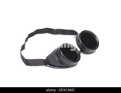 Vue latérale des verres de soudage. Isolé sur fond blanc Banque D'Images