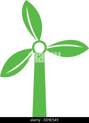 Turbine éolienne écologique avec lame illustration vectorielle Illustration de Vecteur