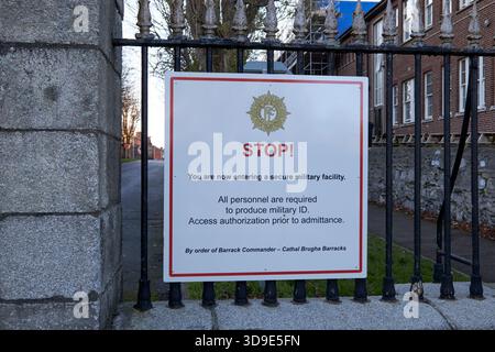 Entrée militaire de la caserne Cathal Brugha dublin, république d'irlande Banque D'Images