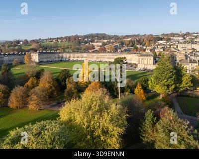 Le Royal Crescent, Bath. UK. Banque D'Images