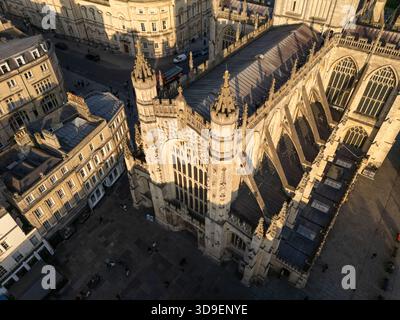 Abbaye de Bath, aérienne. Banque D'Images