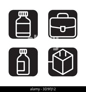 Icônes de lignes simples représentant une mallette de fournitures médicales Illustration de Vecteur