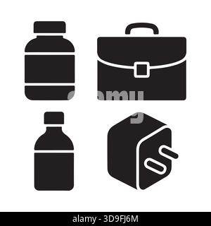 Icônes de lignes simples représentant une mallette de fournitures médicales Illustration de Vecteur