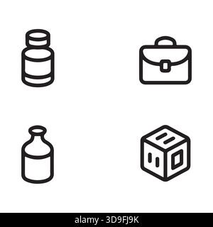 Icônes de lignes simples représentant une mallette de fournitures médicales Illustration de Vecteur