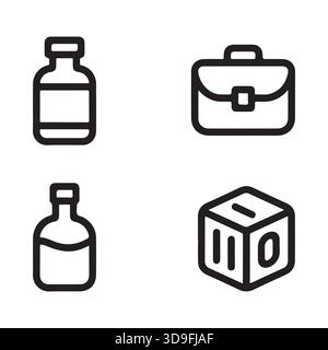 Icônes de lignes simples représentant une mallette de fournitures médicales Illustration de Vecteur