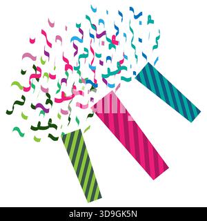 Icône de bouton-pression rayé. Vecteur de rafale de confettis. Explosion de célébration colorée. Concept de décoration festive. Illustration de Vecteur