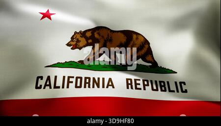 Drapeau de l'État de Californie agitant la taille haute résolution 10K+ Banque D'Images