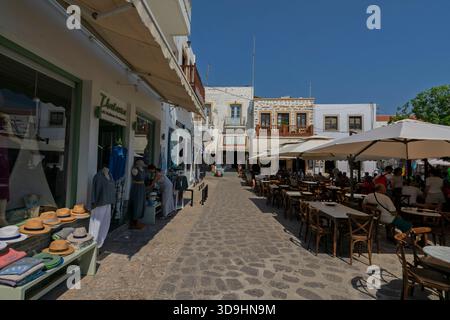 Skala, Patmos, Îles du Dodécanèse, Grèce. Banque D'Images