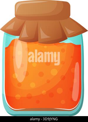 pot de confiture d'abricot de rorange Illustration de Vecteur