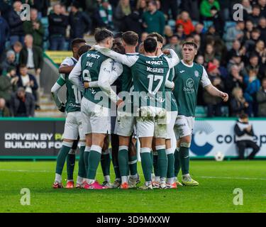 Easter Road, Édimbourg, Écosse, Royaume-Uni. 6 décembre 2025. Hibernian V Falkirk, William Hill premier ministre écossais. Hibs célèbre le premier but du jeu. Crédit : WM Sport Media / Alamy Live News Banque D'Images